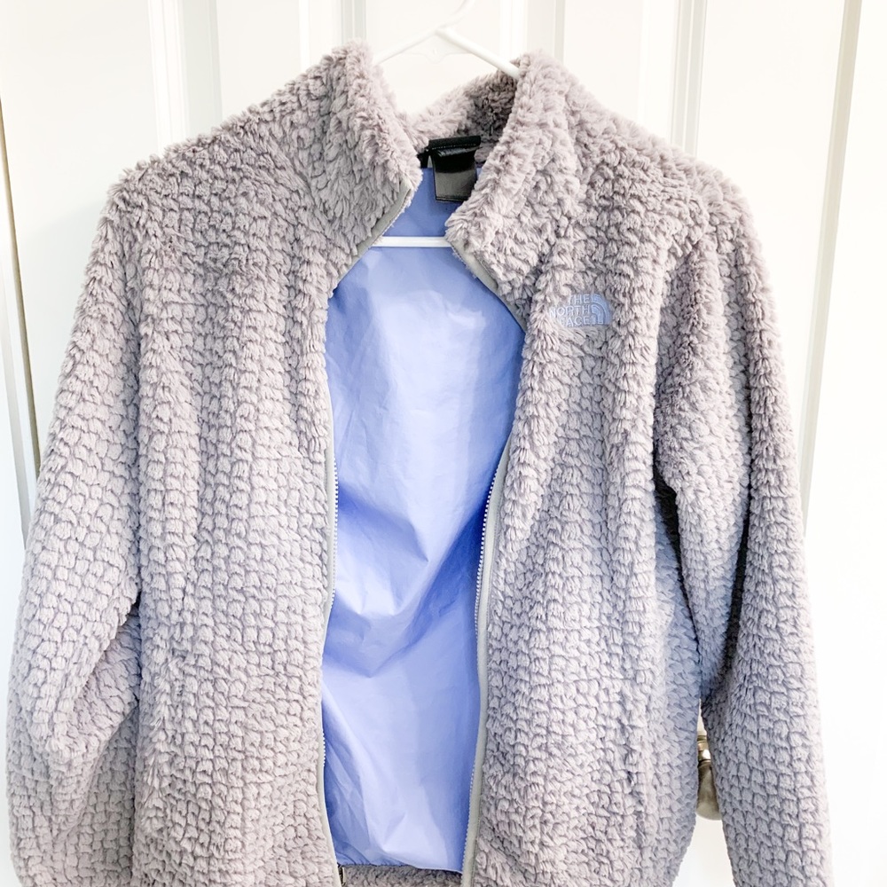 Fuzzy north face zip up